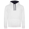 a white and black hoodie