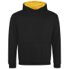 a black sweatshirt with yellow lining