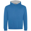 a blue sweatshirt with a white background