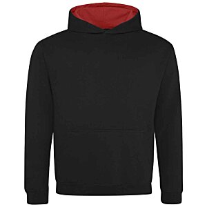 Additional Image 17 - a black sweatshirt with a red lining