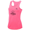 a pink tank top with black text