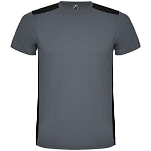 Additional Image 3 - a grey t-shirt with black stripes