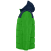 a green and black sleeping bag