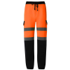 a pair of orange and black pants