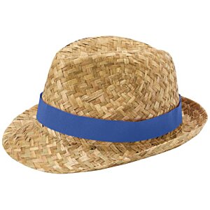 Additional Image 1 - a brown hat with a blue band