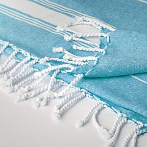 Additional Image 6 - a close up of a blue and white blanket