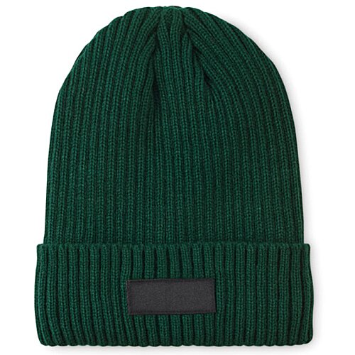 Additional Image 3 - a green beanie with a black label