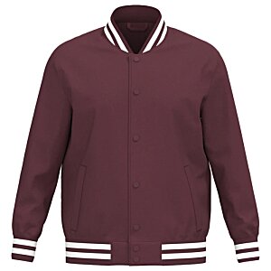 Additional Image 1 - a maroon jacket with white stripes