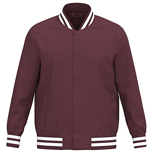 Additional Image 1 - a maroon jacket with white stripes