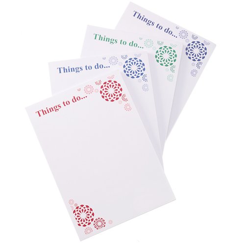 Additional Image 1 - a group of white papers with colorful circles