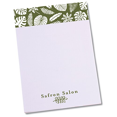 Additional Image 3 - a white notepad with green leaves on it
