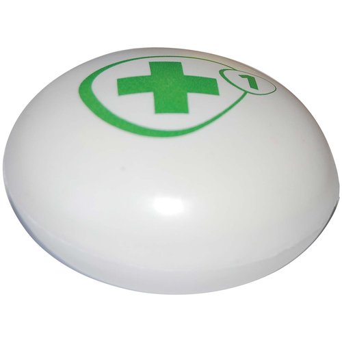 Additional Image 3 - a white round object with a green cross on it