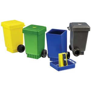 Additional Image 1 - a group of different colored trash cans