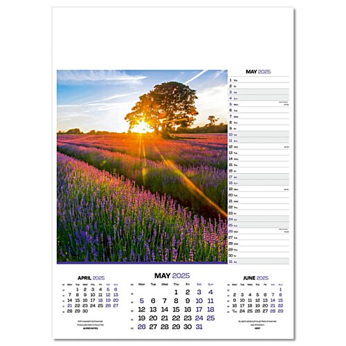 Additional Image 8 - a calendar with a picture of a field of purple flowers