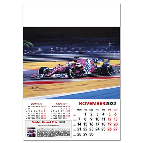 Additional Image 3 - a calendar with a race car on a track