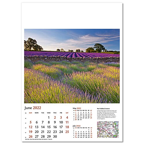 Additional Image 6 - a calendar with a picture of a field of flowers