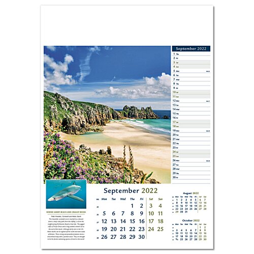 Additional Image 1 - a calendar with a picture of a beach and a blue sky