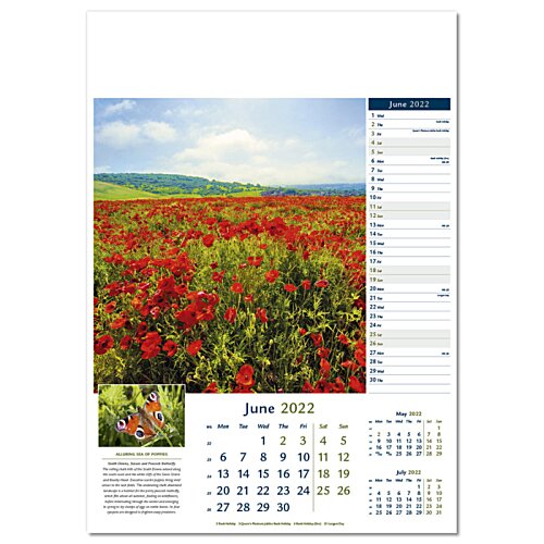 Additional Image 6 - a calendar with a field of flowers