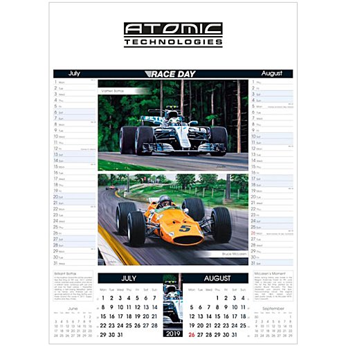Additional Image 1 - a calendar page with a picture of a race car