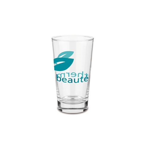 Additional Image 1 - a clear glass with blue logo