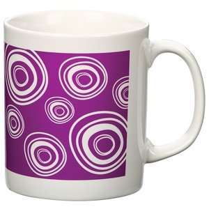 Additional Image 1 - a white mug with purple circles on it
