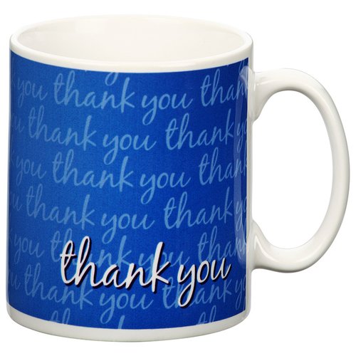 Additional Image 2 - a blue and white coffee mug