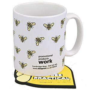 Additional Image 2 - a white mug with yellow and black designs
