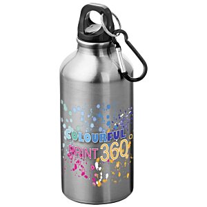 Additional Image 3 - a silver water bottle with a black handle