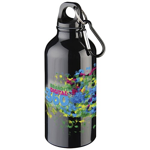 Additional Image 2 - a black water bottle with a colorful design