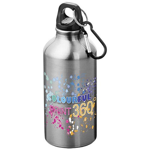 Additional Image 3 - a silver water bottle with a black handle