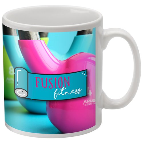 Additional Image 1 - a white mug with a picture of a pink and blue object