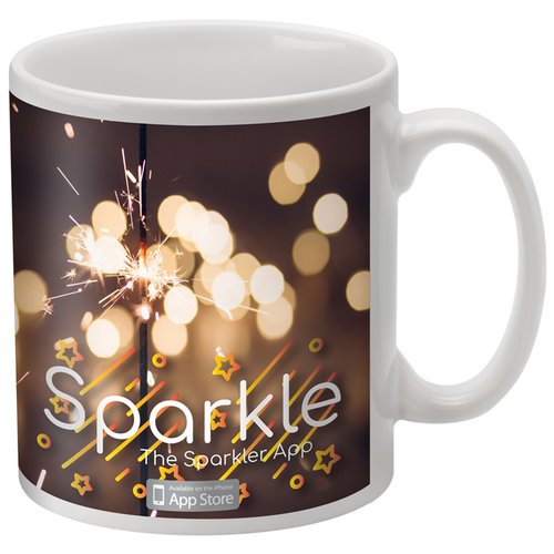 Additional Image 1 - a white mug with a picture of sparkles