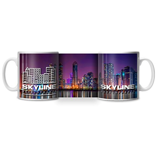 Additional Image 4 - a group of mugs with a cityscape image