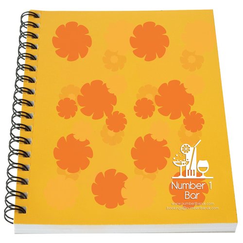 Additional Image 1 - a yellow notebook with orange flowers on it