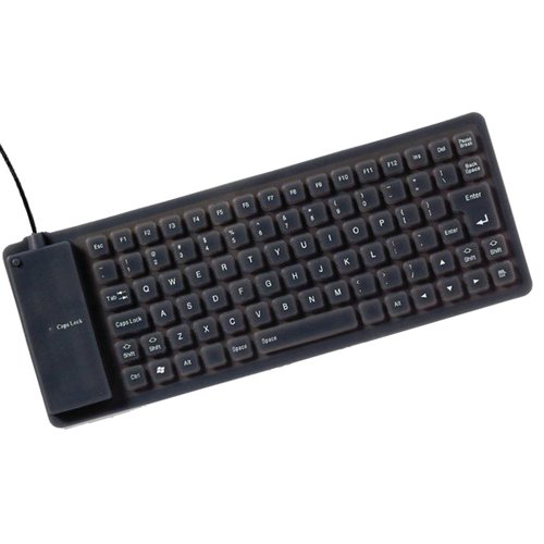 Additional Image 3 - a black keyboard with a cord