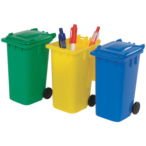Additional Image 1 - a group of colorful trash cans