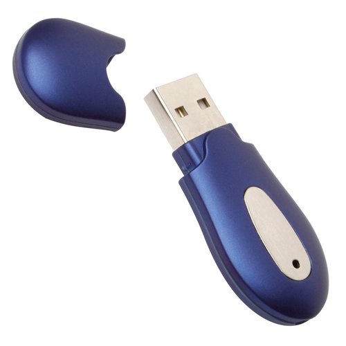 Additional Image 1 - a blue usb flash drive with a broken lid