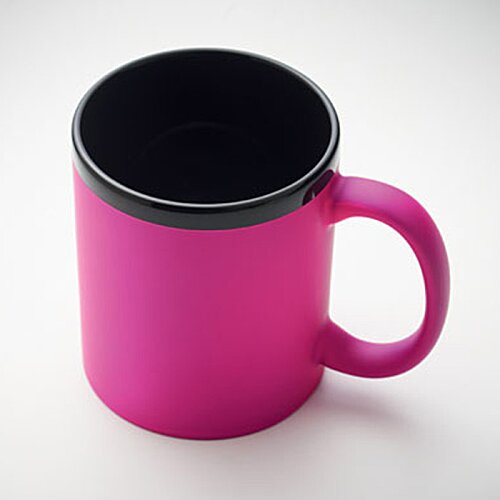 Additional Image 1 - a pink mug with a black handle