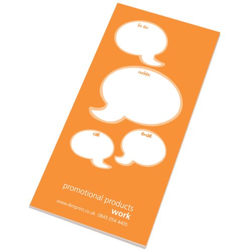 Additional Image 4 - a rectangular orange tag with white speech bubbles