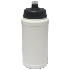 Additional Image 5 - a white plastic water bottle with a black lid