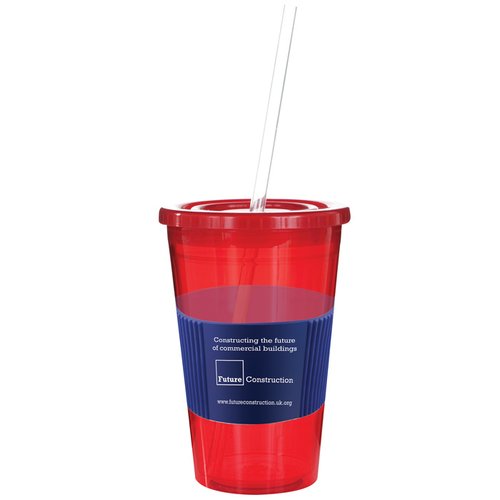 Additional Image 2 - a red and blue cup with straw
