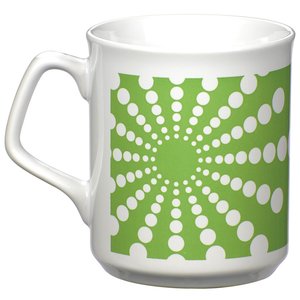 Additional Image 2 - a white and green mug with a design on it