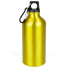 a yellow water bottle with a black handle