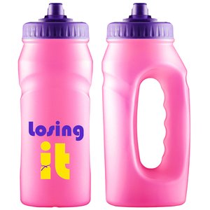 Additional Image 2 - a pink water bottle with black lid