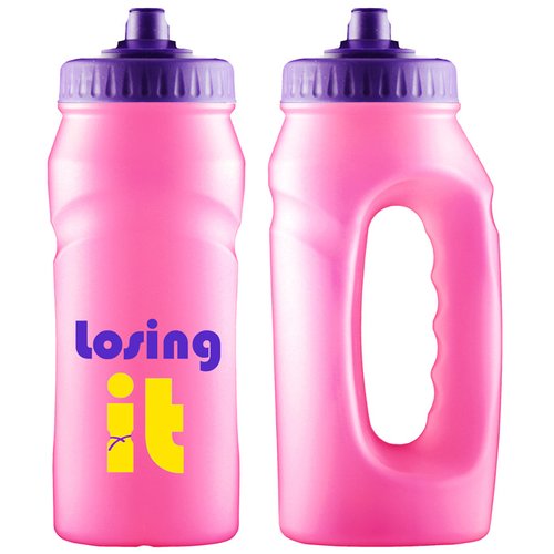 Additional Image 2 - a pink water bottle with black lid