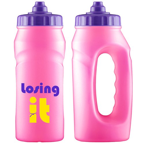 Additional Image 3 - a pink plastic bottle with blue lid