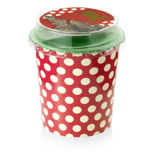 Additional Image 1 - a red and white polka dot cup with lid