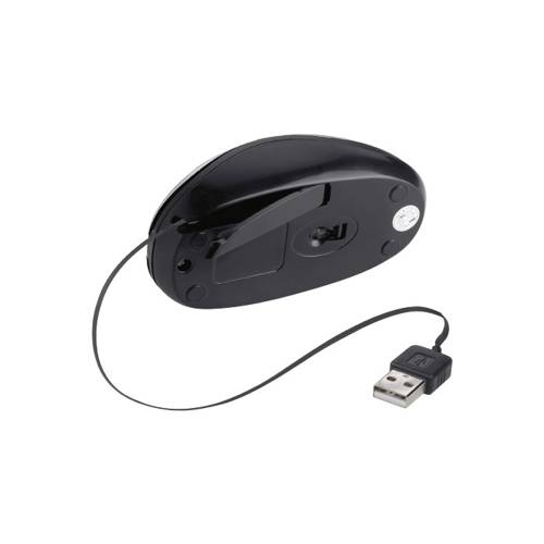 Additional Image 1 - a black computer mouse with a wire