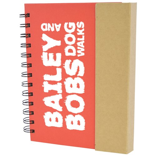 Additional Image 1 - a red spiral notebook with white text