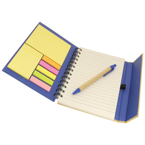 Additional Image 2 - a blue and white notebook with a pen